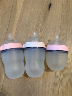 Comotomo Pink Silicone Baby Bottle - Pack of 3
